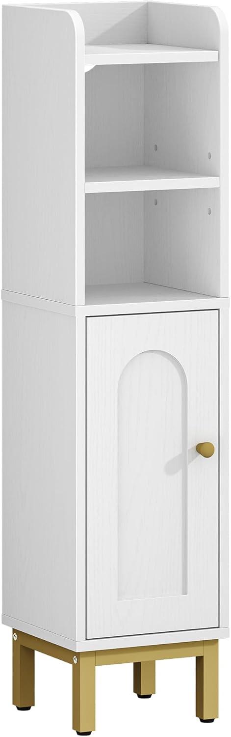 Mercer41 Bathroom Storage Cabinet, Small Corner Floor Cabinet with Door and Shelves