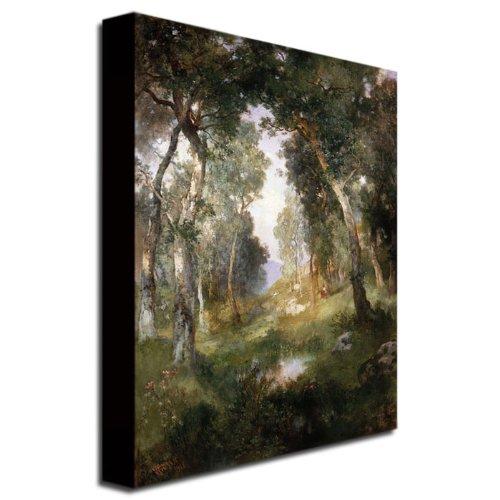 Trademark Fine Art "Forest Glade Santa Barbara" by Thomas Moran Painting Print on Canvas