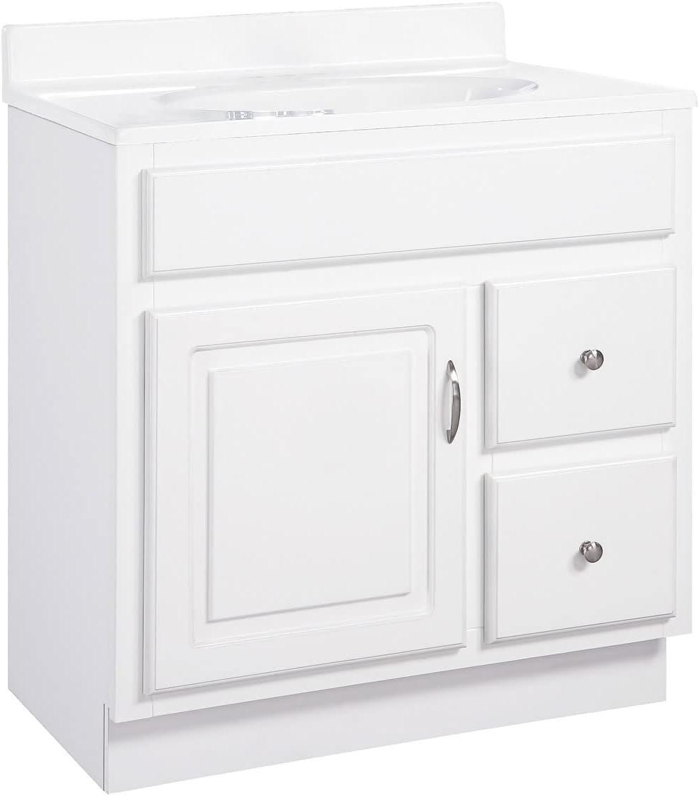 Concord 30 Inch Bathroom Vanity Cabinet Only - Fully Assembled, White