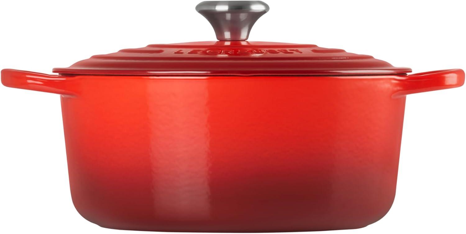 Cerise Red Enameled Cast Iron Round Dutch Oven, 5.5 qt