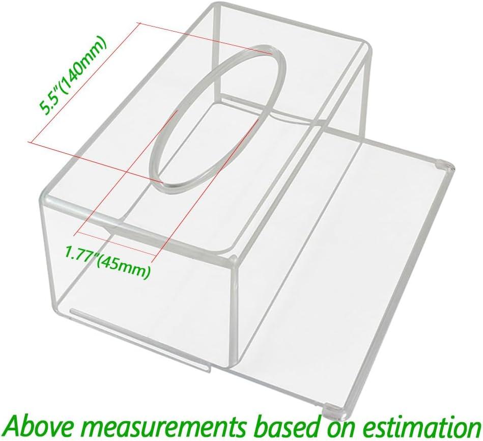 Square Clear Acrylic Tissue Box, Box Covers Rectangular, Bathroom Facial Napkin Box Holders, Table Clear Dryer Sheet Dispenser for Bathroom, Kitchen and Cars Transparent Rectangular