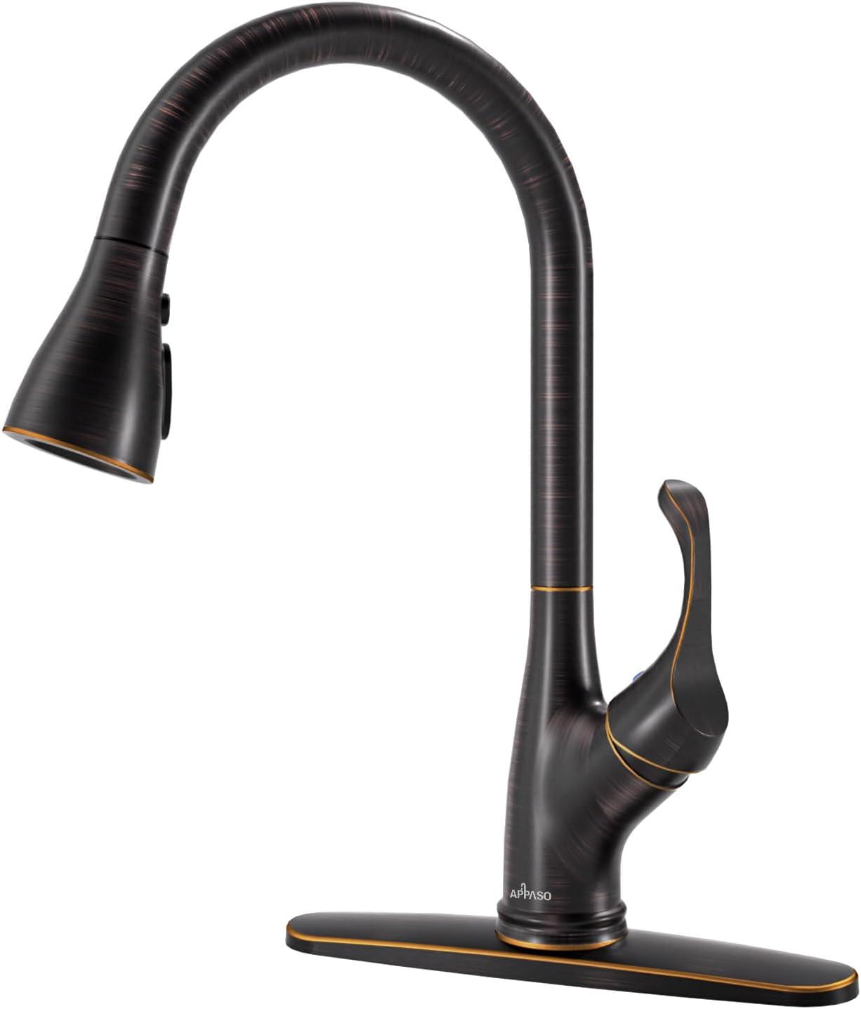 Elegant Brushed Nickel High-Arc Faucet with Pull-Out Spray