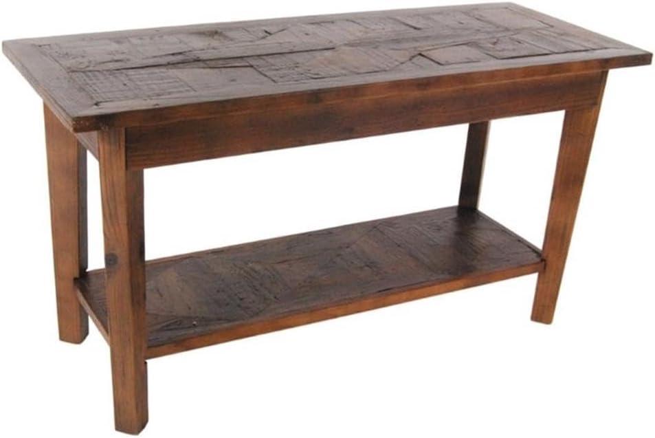 Alaterre Revive 36 in. Solid Wood Bench, 300lbs Weight Capacity, Entryway, Living Room, Storage Shelf, Rustic Industrial Home Decor, Natural