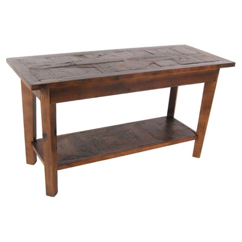 Alaterre Revive 36 in. Solid Wood Bench, 300lbs Weight Capacity, Entryway, Living Room, Storage Shelf, Rustic Industrial Home Decor, Natural