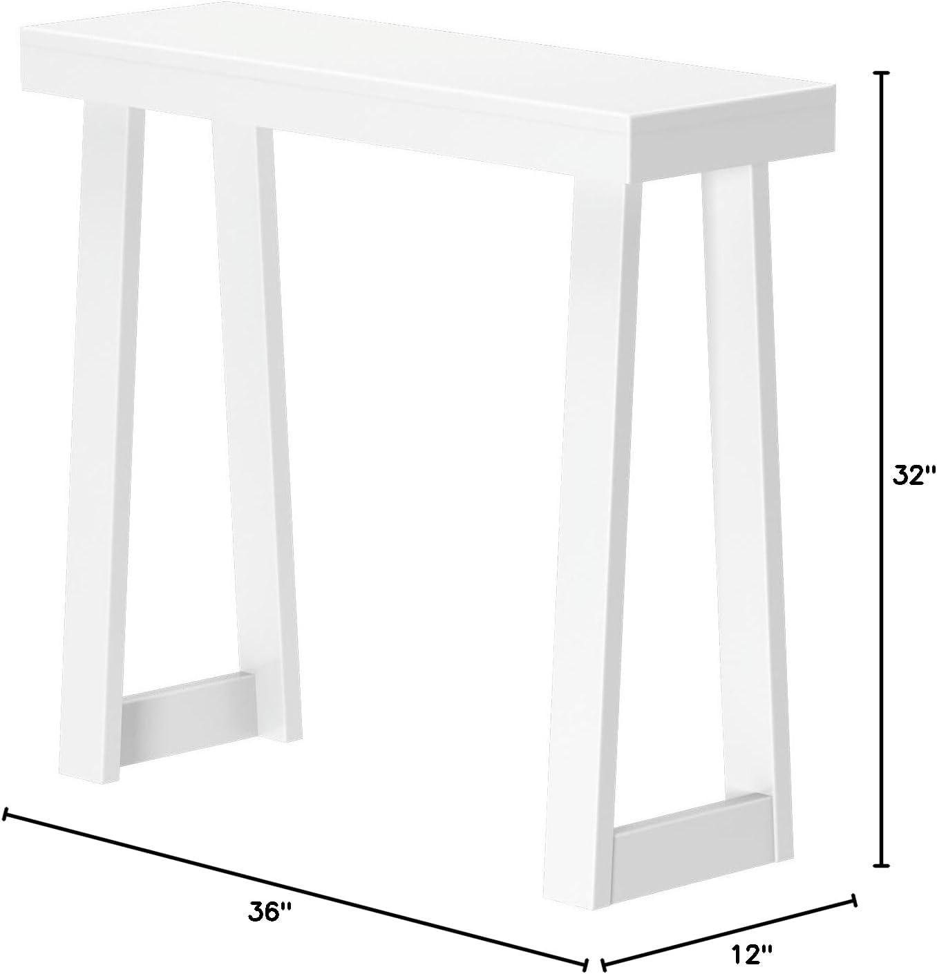 Plank+Beam 36” Solid Wood Console Table, Classic Farmhouse Style Sofa Table, Narrow Entryway Table for Hallway, White