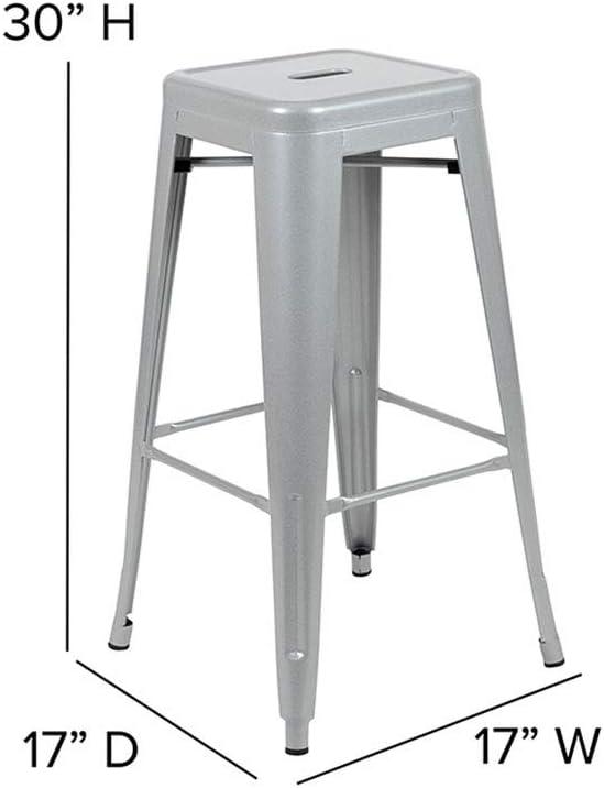 Flash Furniture 30" High Metal Indoor Bar Stool - Stackable Set of 4