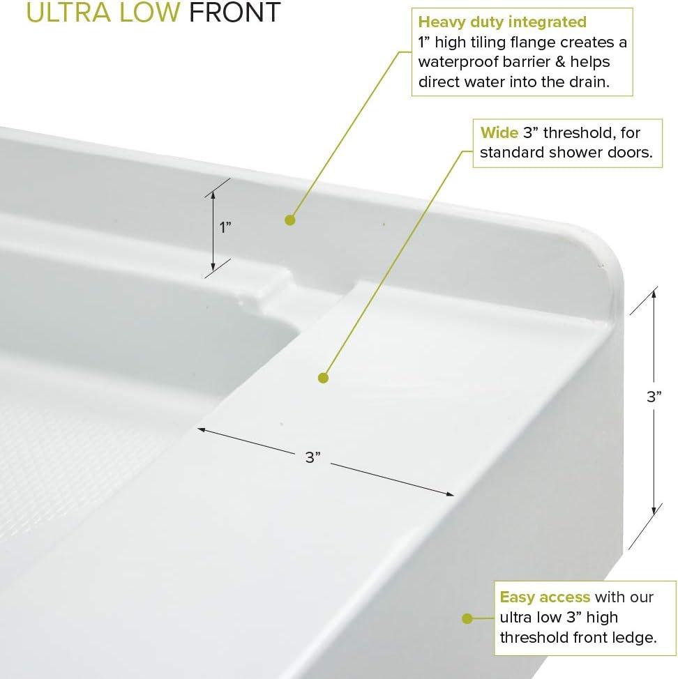 Transolid 48" x 32" White Transtone Shower Base