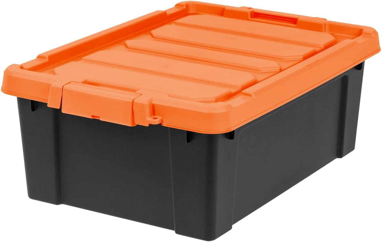 IRIS USA Lockable Heavy Duty Plastic Storage Bins Container with Lids and Secure Latching Buckles