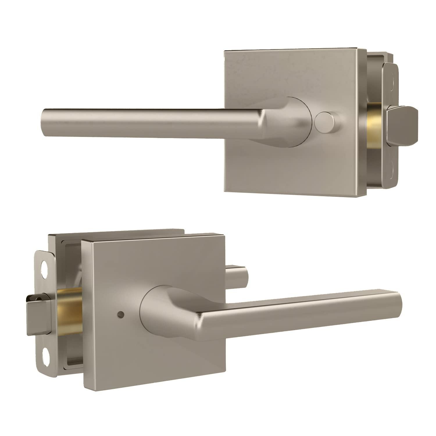 Mega Handles PRIME PRIVACY Reversible Interior Door Lever for Bedrooms, Bathroom & Hallway | Modern Stainless Door Locks