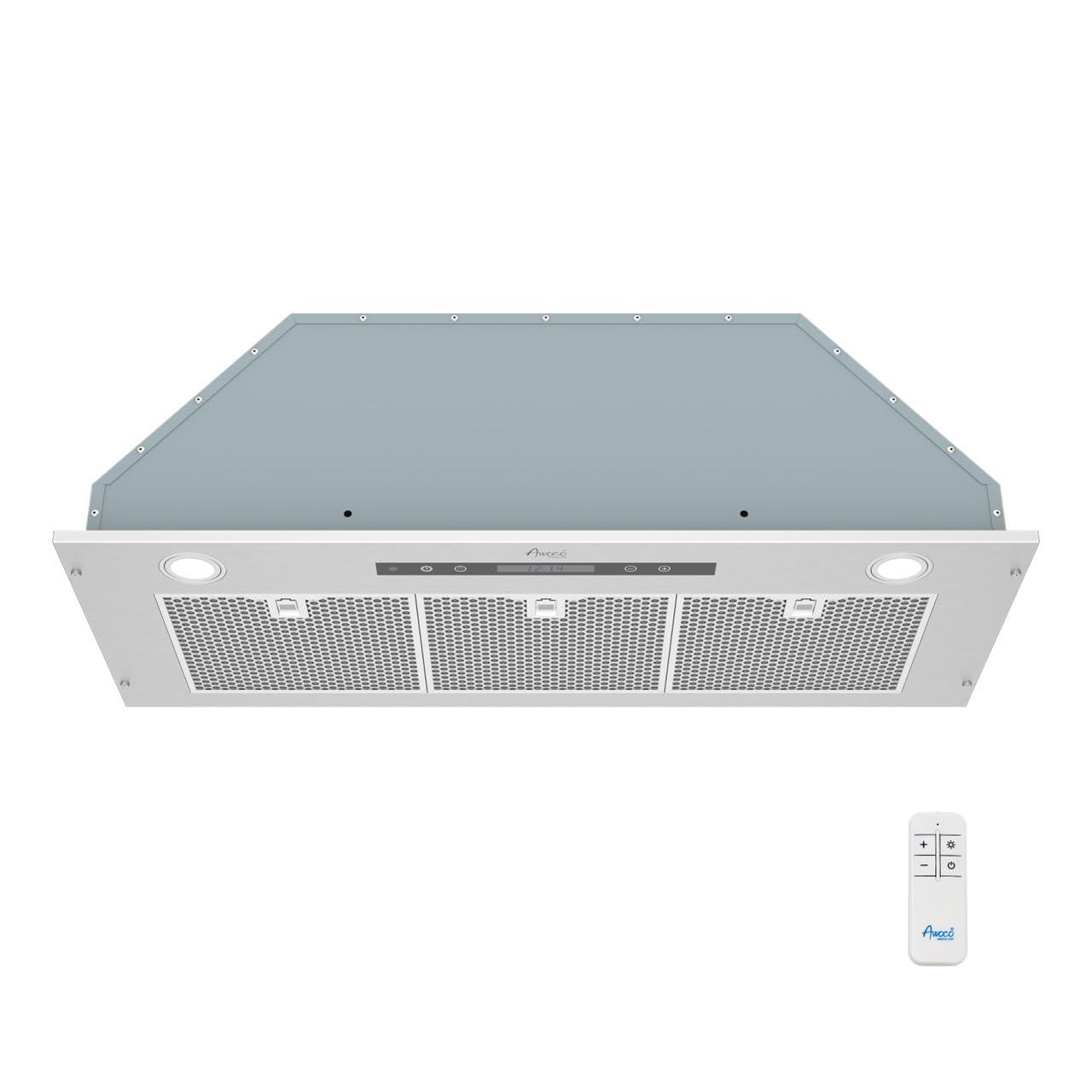 Awoco 36" Stainless Steel 650 CFM Ducted (Vented) Insert Range Hood with Mesh Filter
