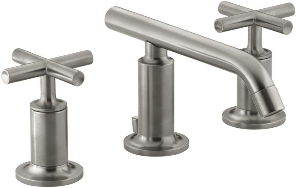 Elegant Purist Brushed Nickel Dual-Handle Bathroom Faucet