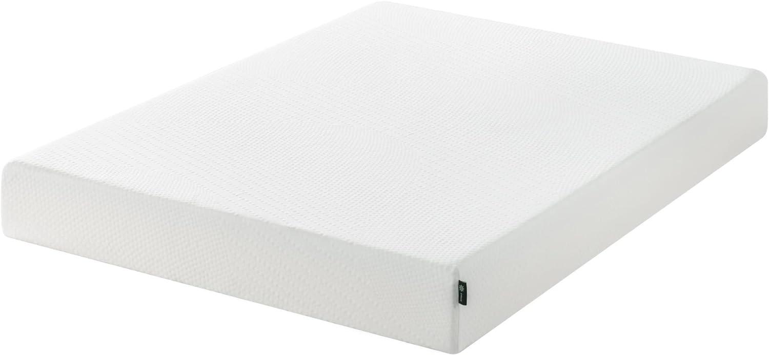 Twin 8-Inch White Memory Foam Mattress with Green Tea Infusion