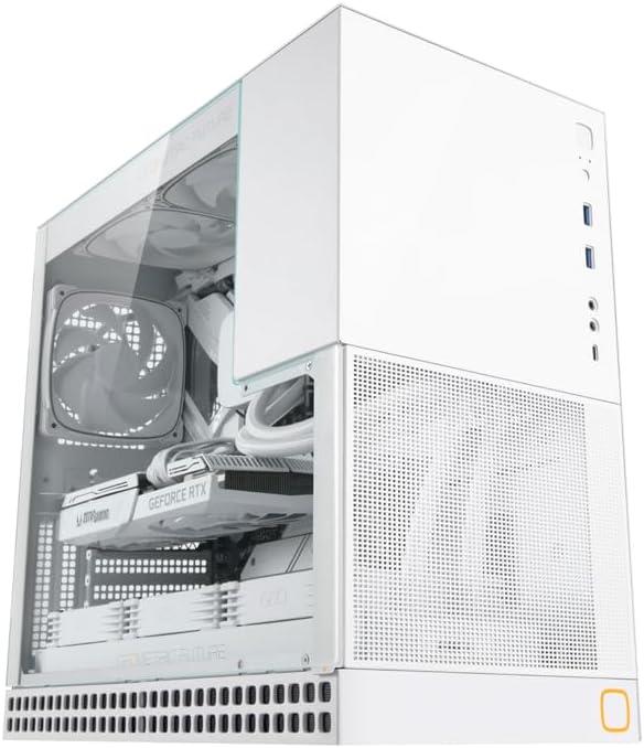 White Steel and Glass E-ATX Mid Tower Gaming Case