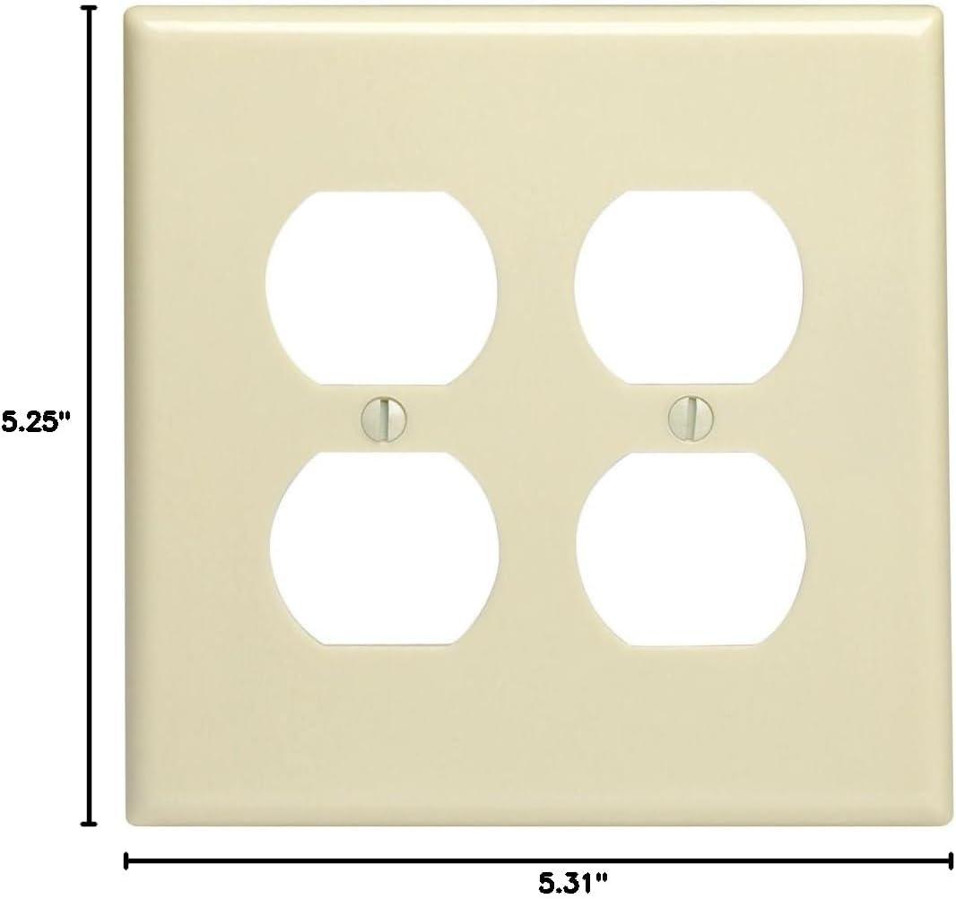 Ivory Oversized 2-Gang Thermoset Plastic Wall Plate