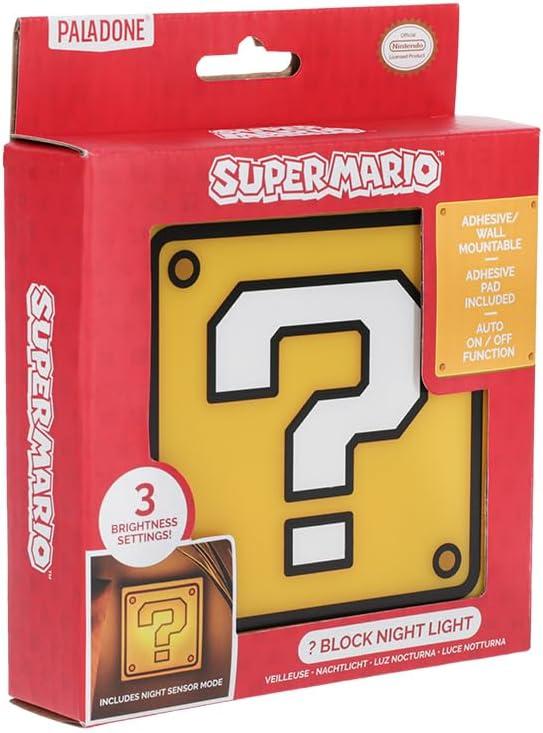 Nintendo Super Mario Question Block Night Light Decor Lamp Video Game Merch LICENSED