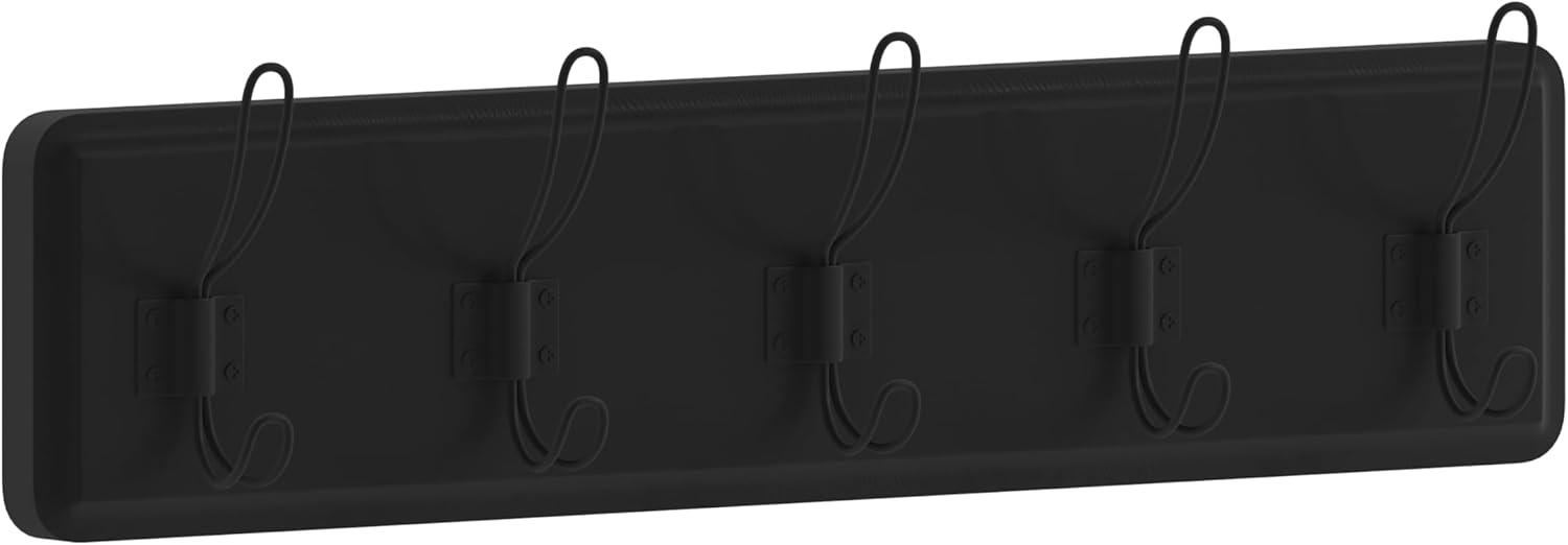 Flash Furniture Daly Rustic Rectangle Wood Coat Rack with Shelf/Storage, Black Wash
