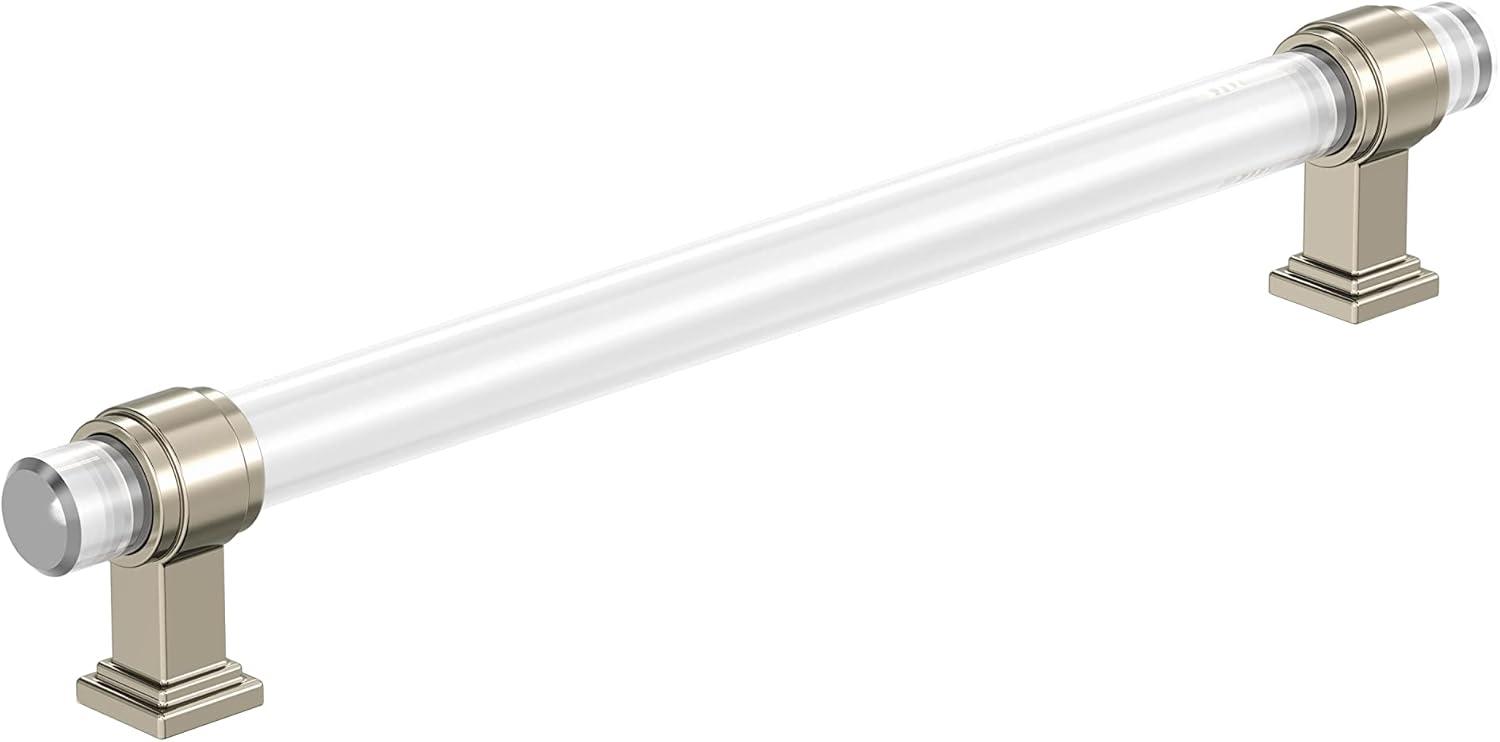 Amerock Glacio 8 inch (203mm) Center-to-Center Clear/Polished Nickel Cabinet Pull