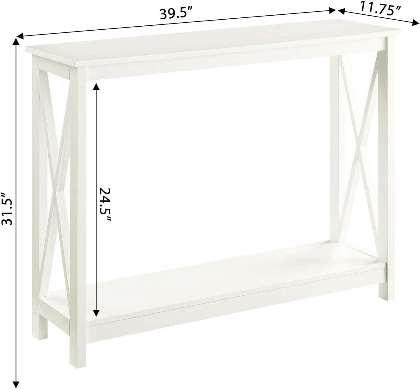 Convenience Concepts Oxford Console Table with Shelf, Ivory