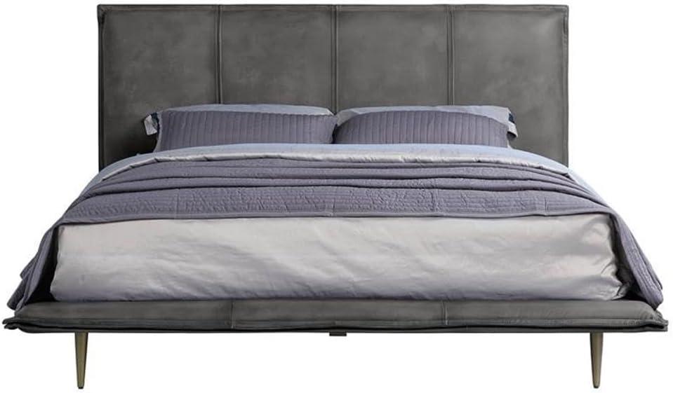 Helios Leather Upholstered Platform Bed