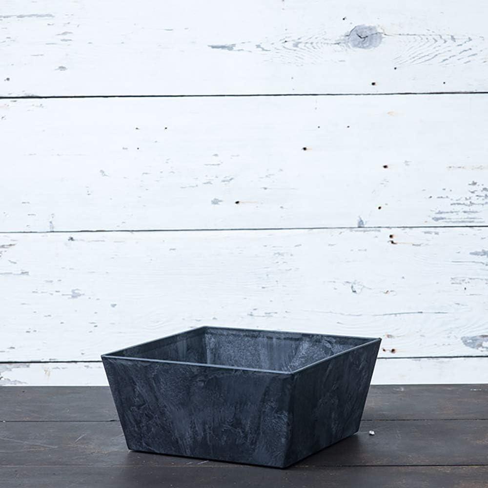 Drevy Ella Low Square Planter, 12-Inch, Black