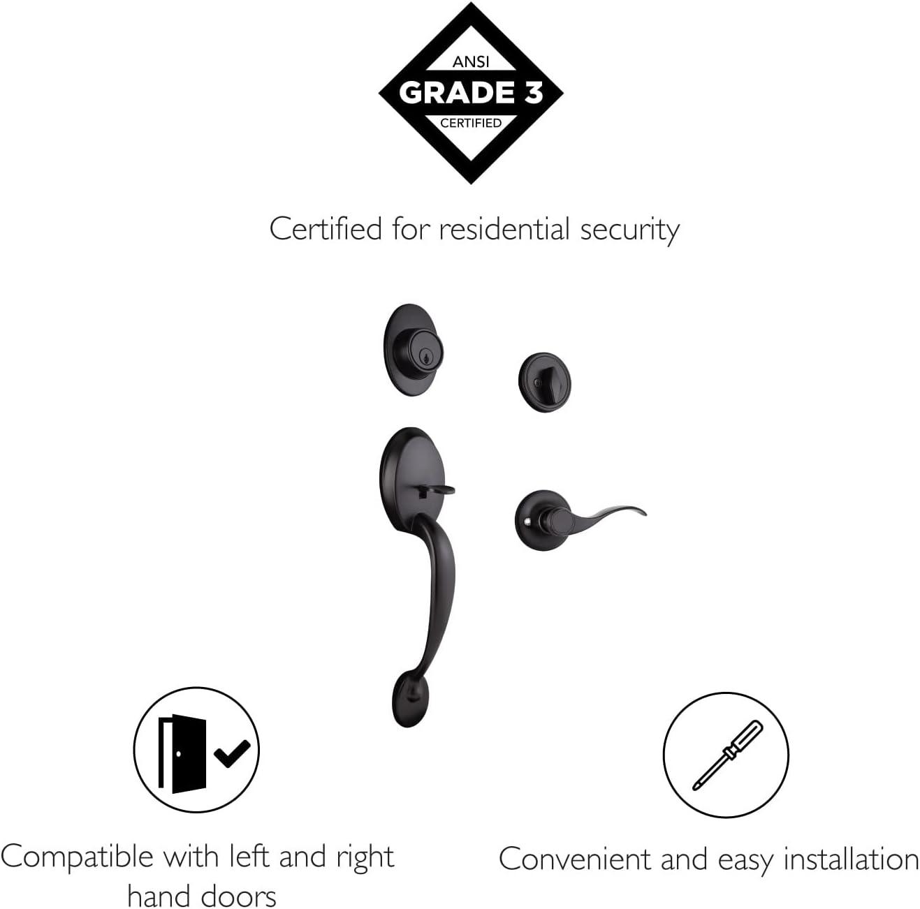 Springdale Handleset with Single Cylinder Deadbolt and Door Knob