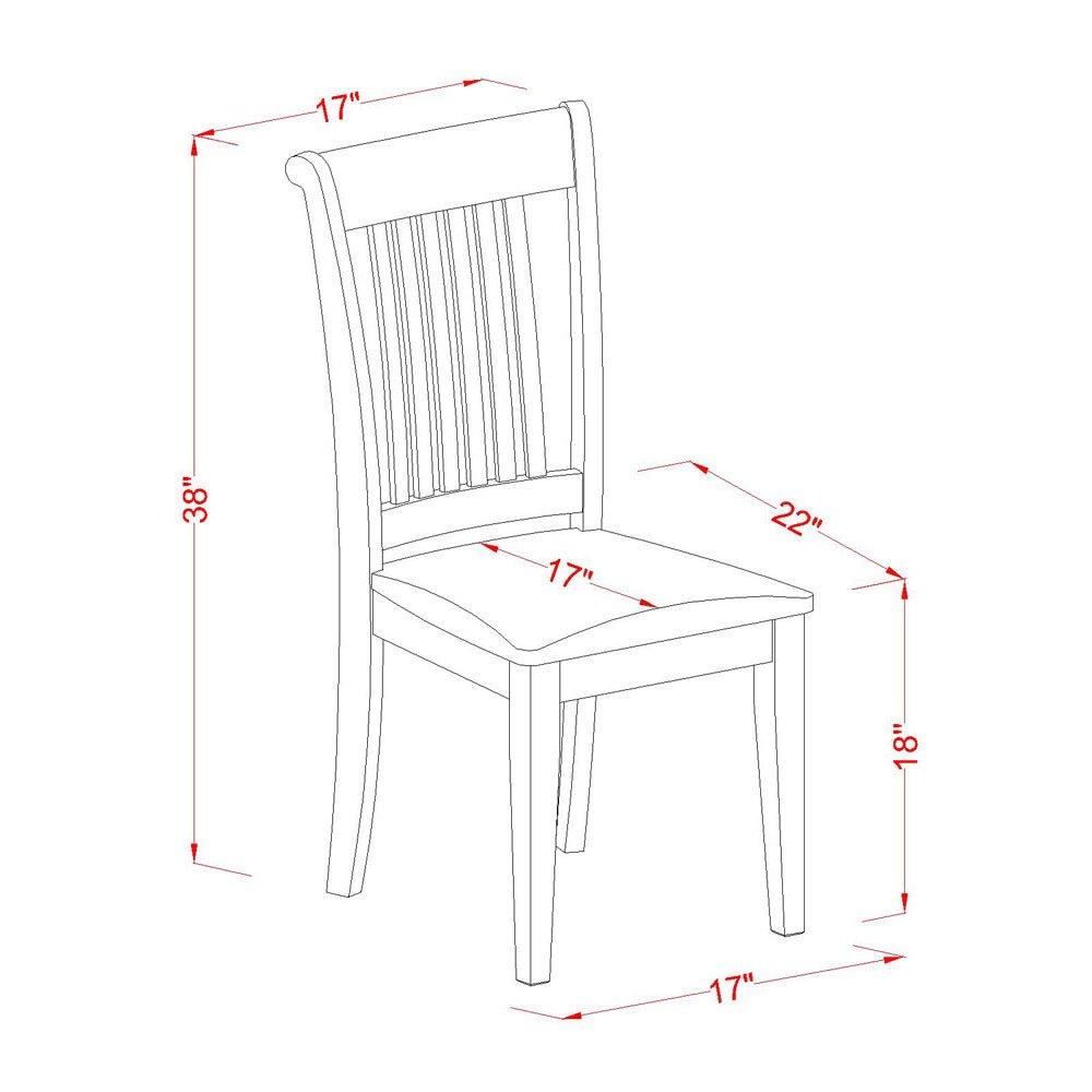 East West Furniture, Portland slat back chair for kitchen with Fabric seat