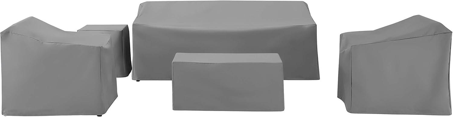 Crosley 5pc Furniture Cover Set, Sofa, Two Armchairs, End Table and Rectangle Table, Gray