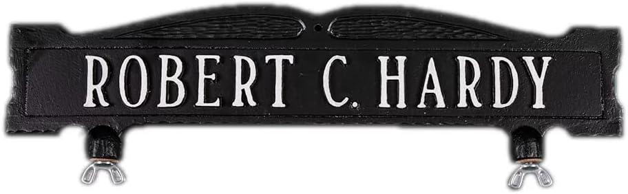 Black Cast Aluminum One-Line Mailbox Sign