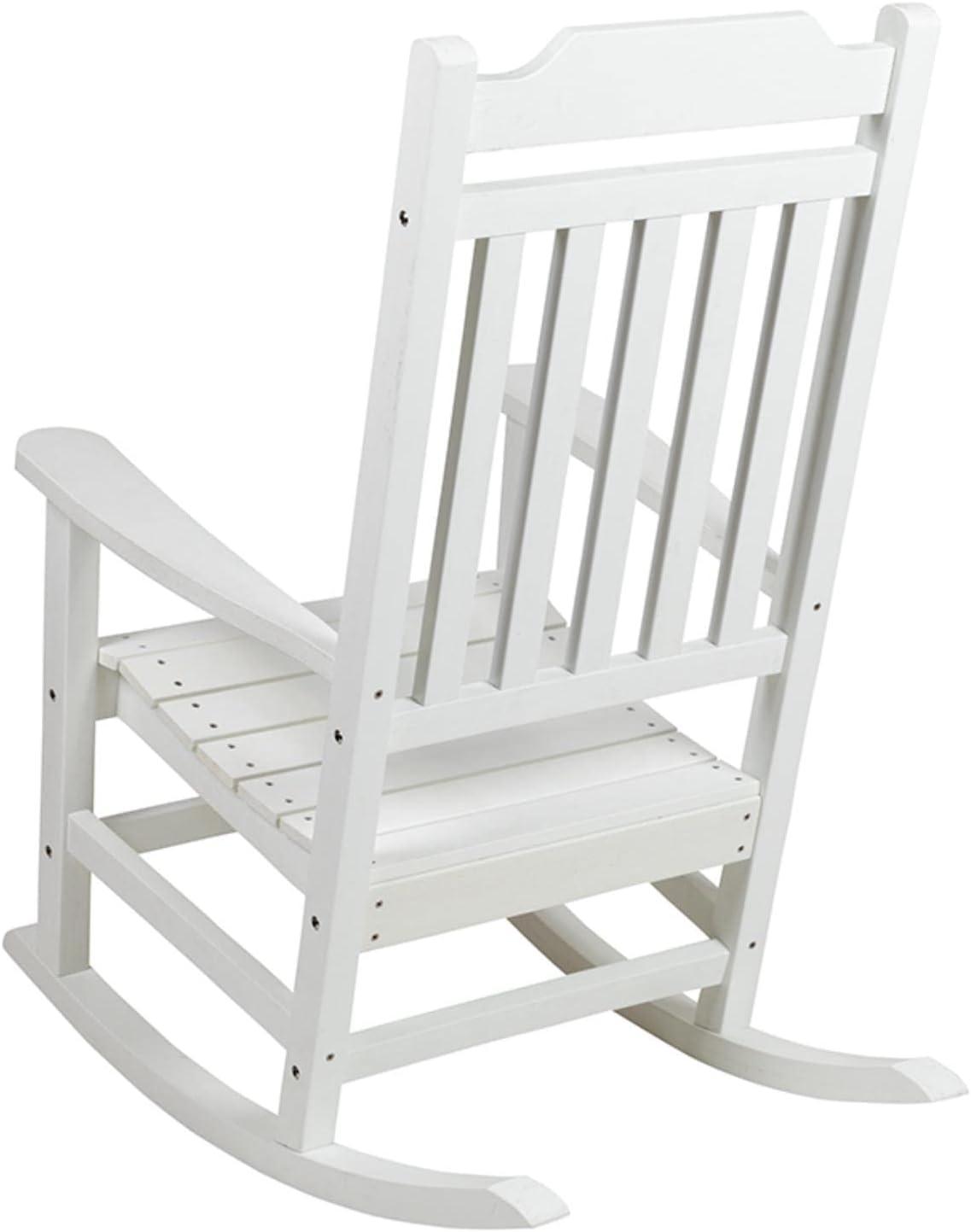 Winston White Poly Resin Wood Rocking Chair with Cushions