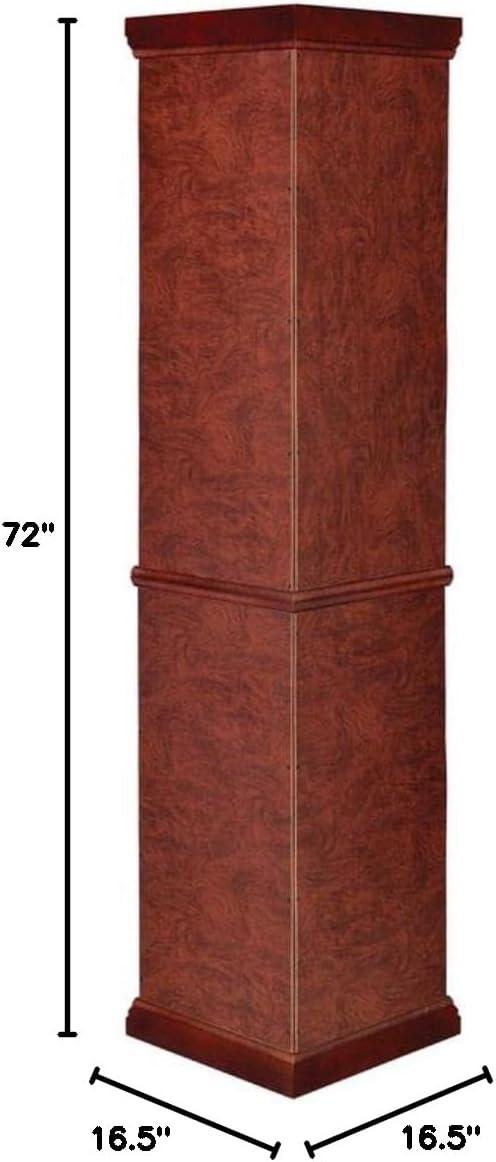 Coaster Appledale Traditional 6 Shelf Corner Curio Cabinet with Glass Doors Medium Brown