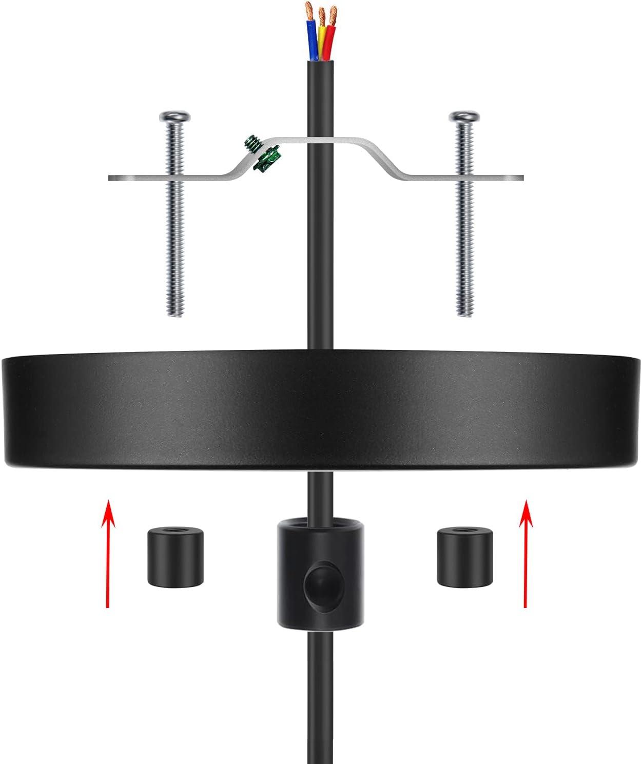 Black Matte Ceiling Lighting Canopy Kit with Mounting Hardware