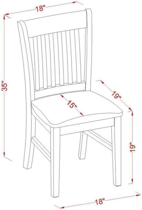 East West Furniture Norden 3-piece Wood Dining Set with Linen Fabric Seat in Oak