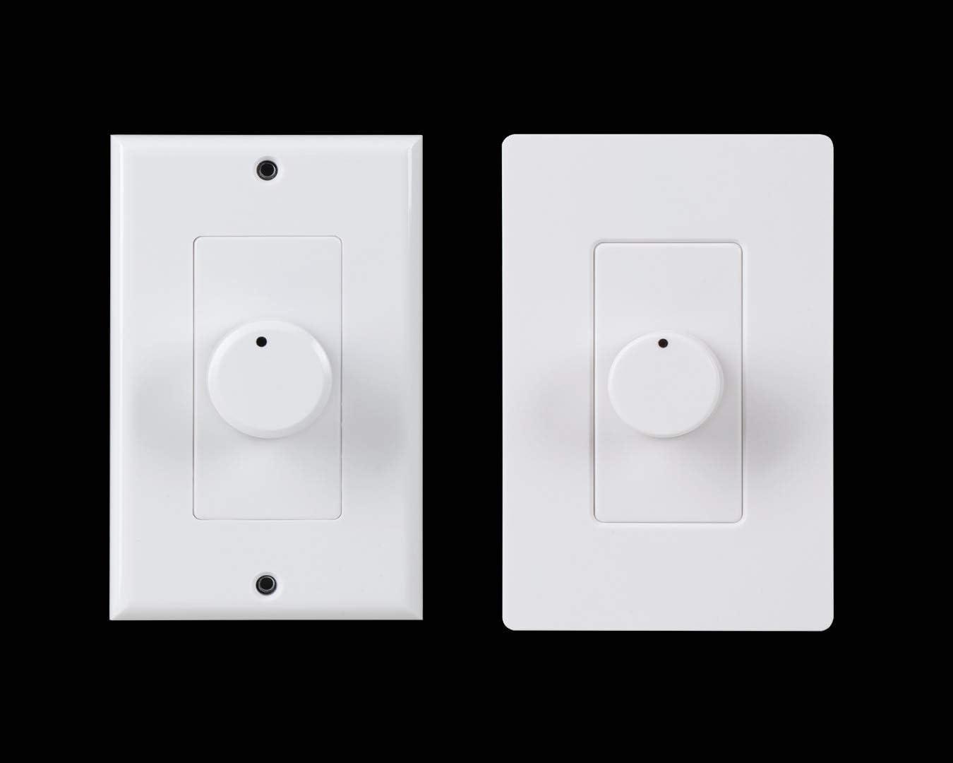 White Modern In-Wall Rotary Volume Control Knob