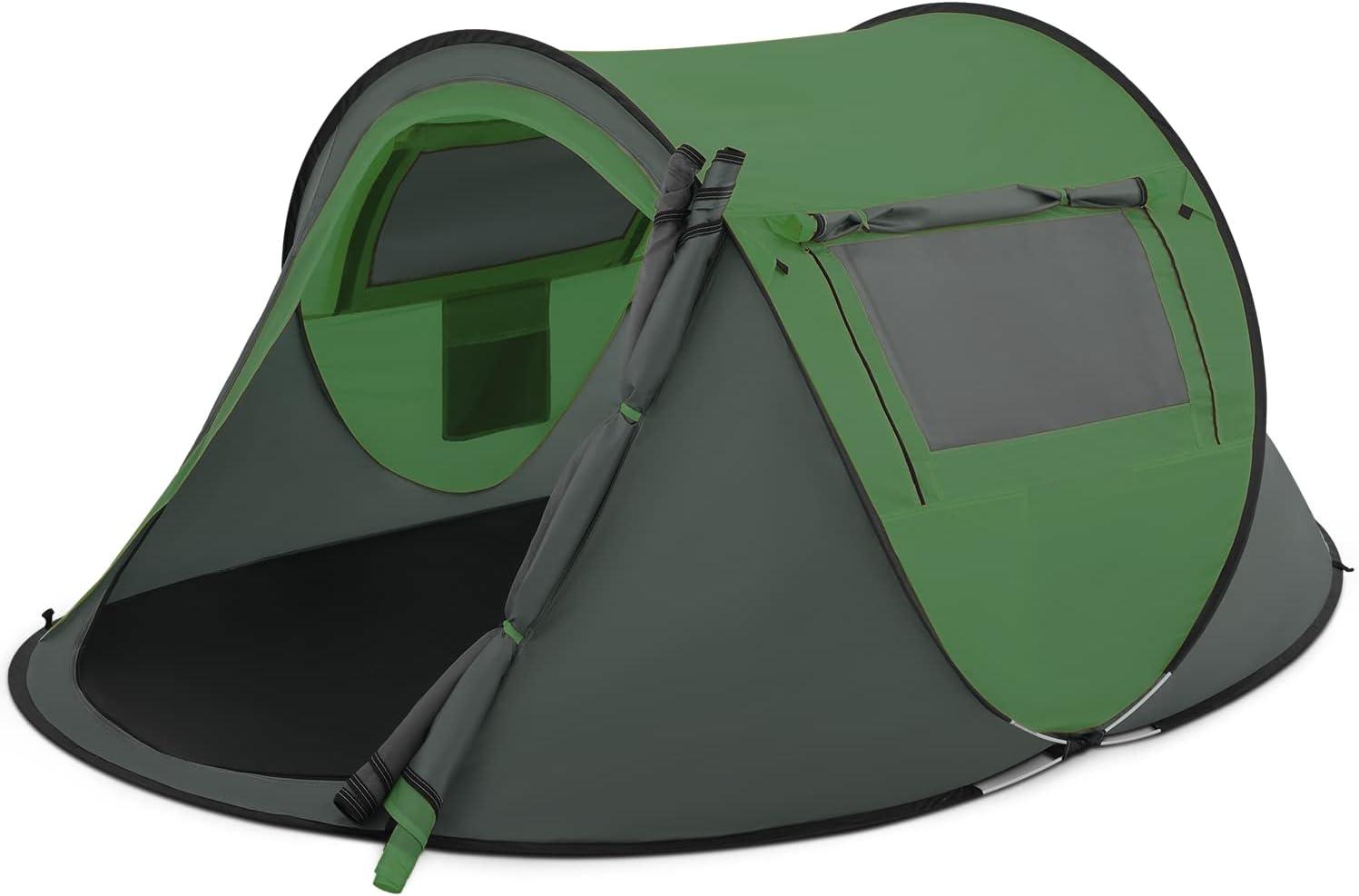 Green and Gray 2-Person Four-Season Pop-Up Camping Tent