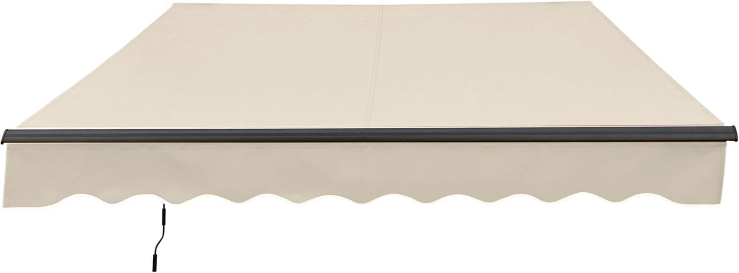 Retractable Home Patio Awning | Deck Canopy |UV Protection Sunshade | Manual Black Frame | Upgraded 2024