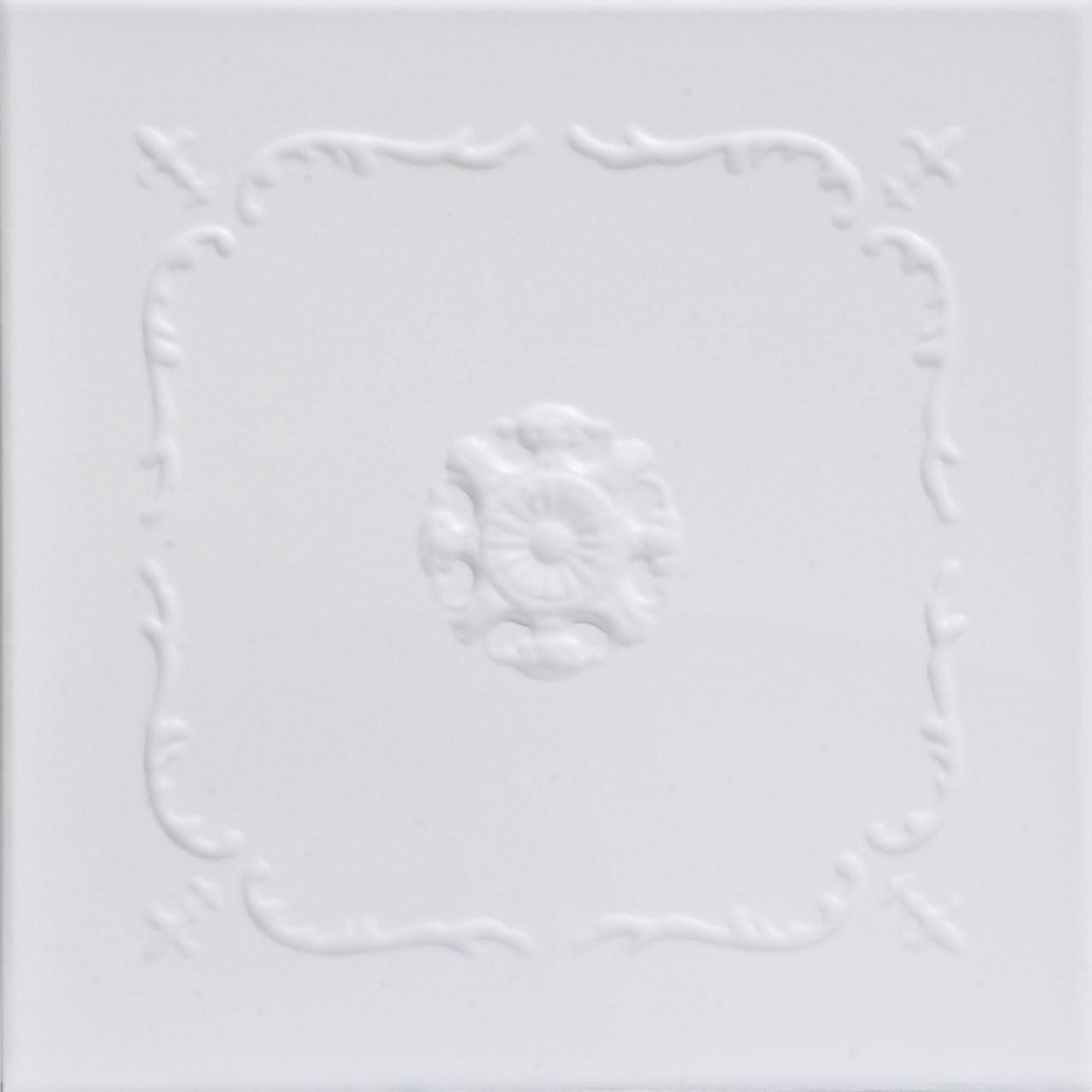 R43 - Bourbon Street Foam Glue-up Ceiling Tile in Ultra Pure White - Satin (Behr) (259.2 Sq.ft / Pack) - 96 Pieces