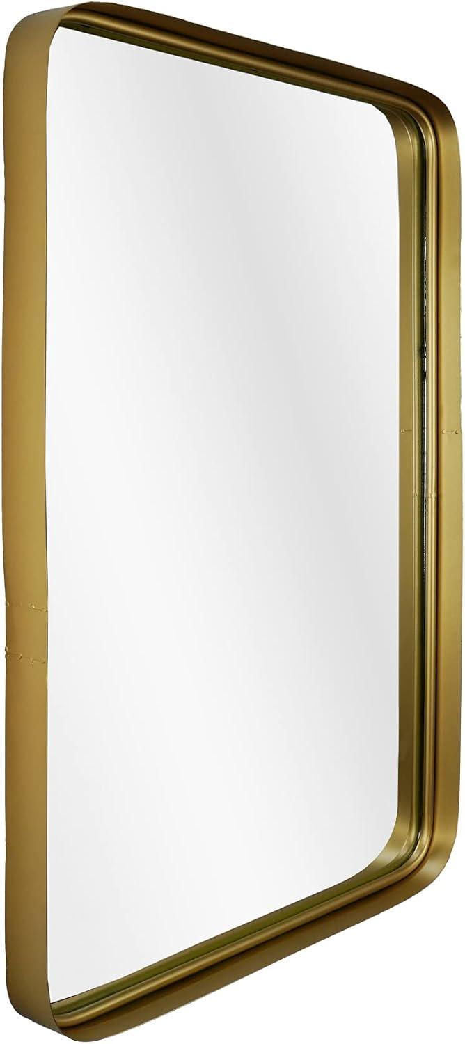 Thin Gold Raised Lip Metal Framed Rectangle Mirror