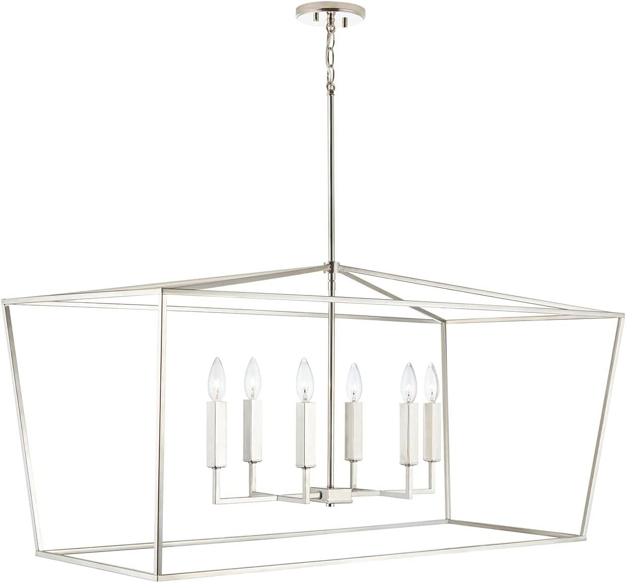 Capital Lighting 837661 Thea 6 Light 42" Wide Taper Candle Chandelier - Brass