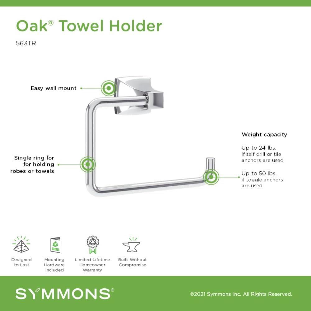 Oak Wall Mounted Bathroom Towel Ring