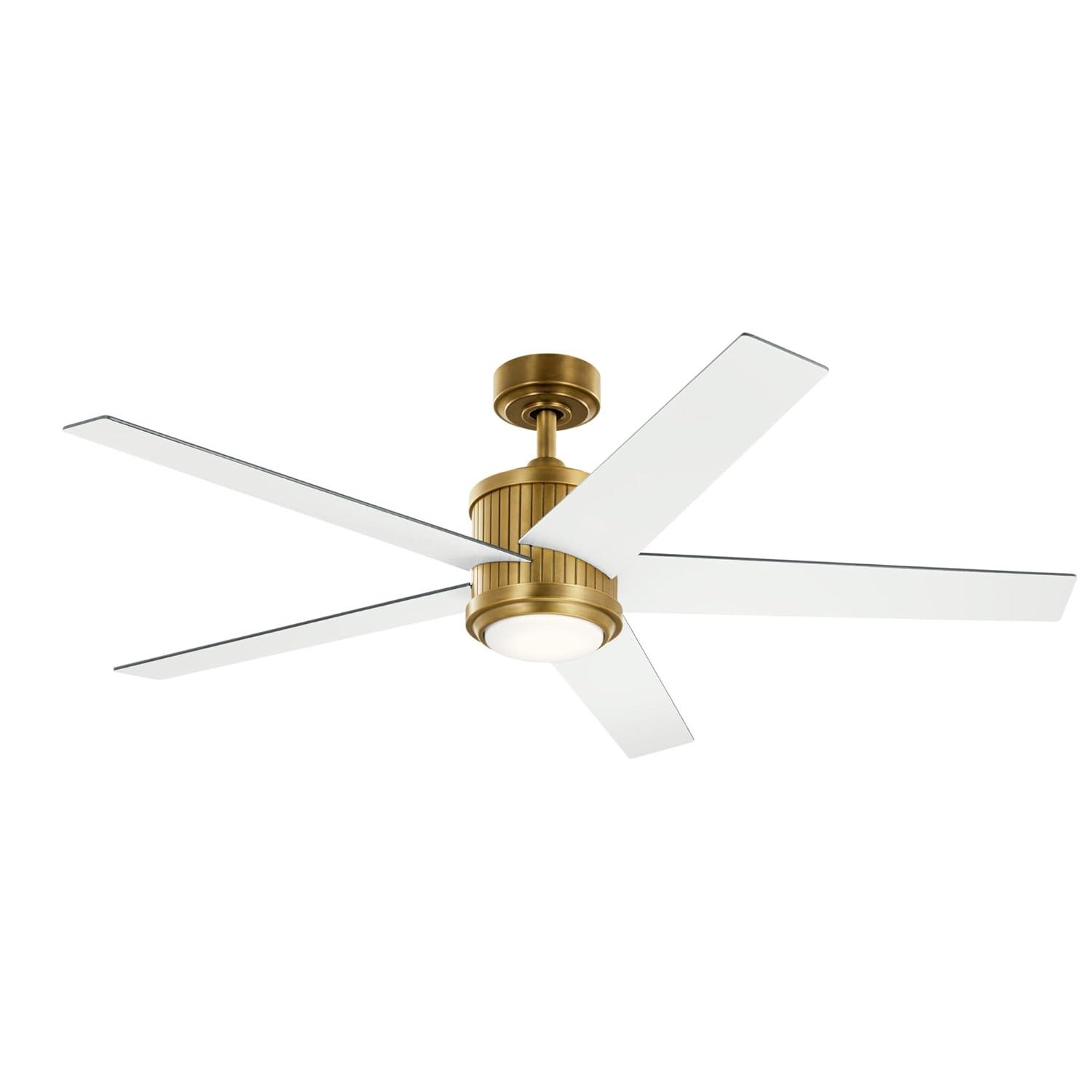 56 Inch Ceiling Fan With Light Kit-Brushed Stainless Steel Finish Kichler Lighting 300044Bss