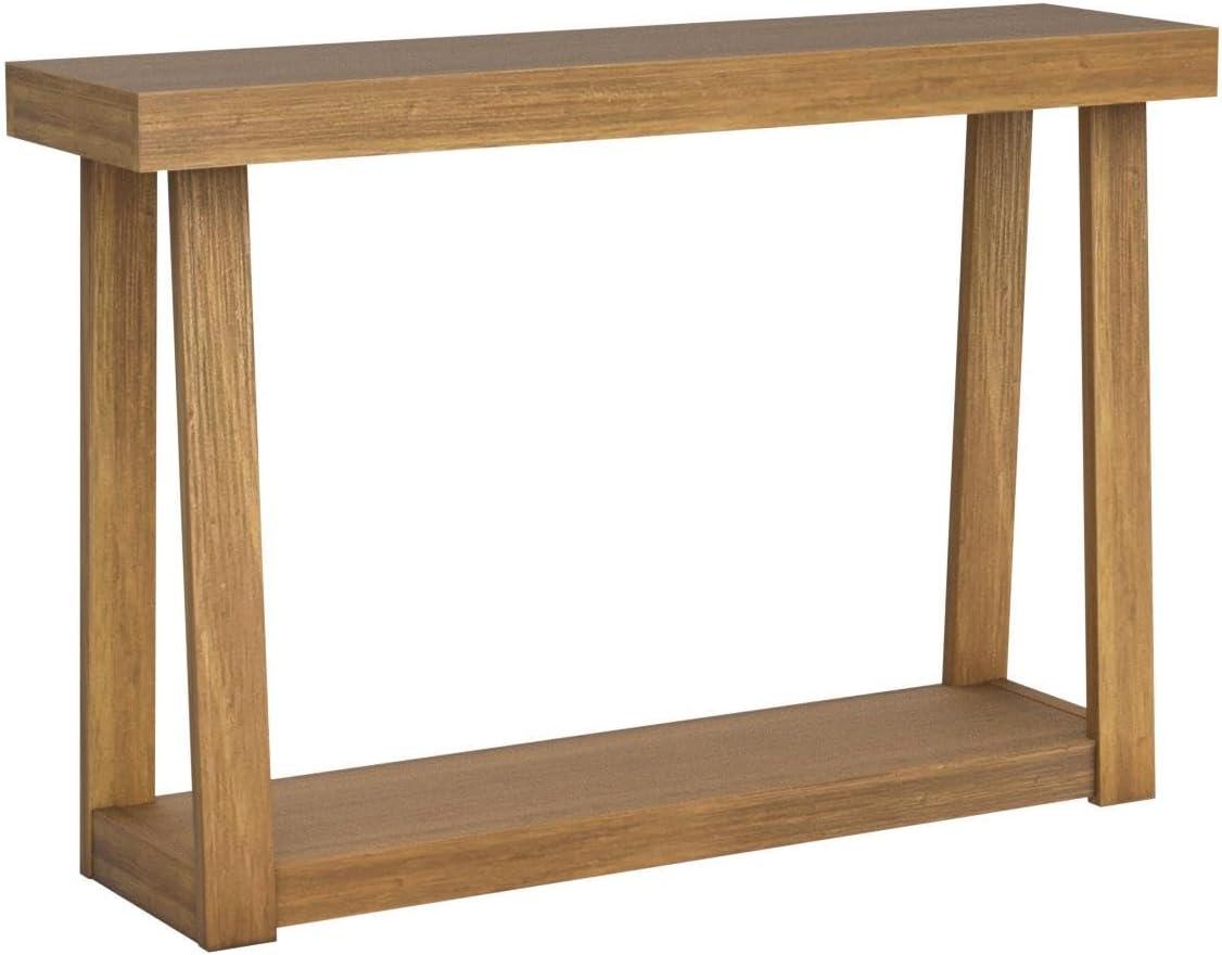 Plank+Beam 46" Solid Wood Console Table with Storage, Sofa Table with Shelf, Narrow Entryway Table for Hallway, Pecan