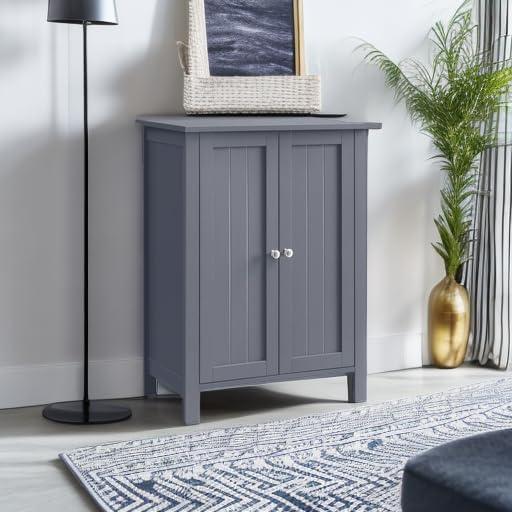 Gray MDF Lockable Cabinet with Adjustable Shelving