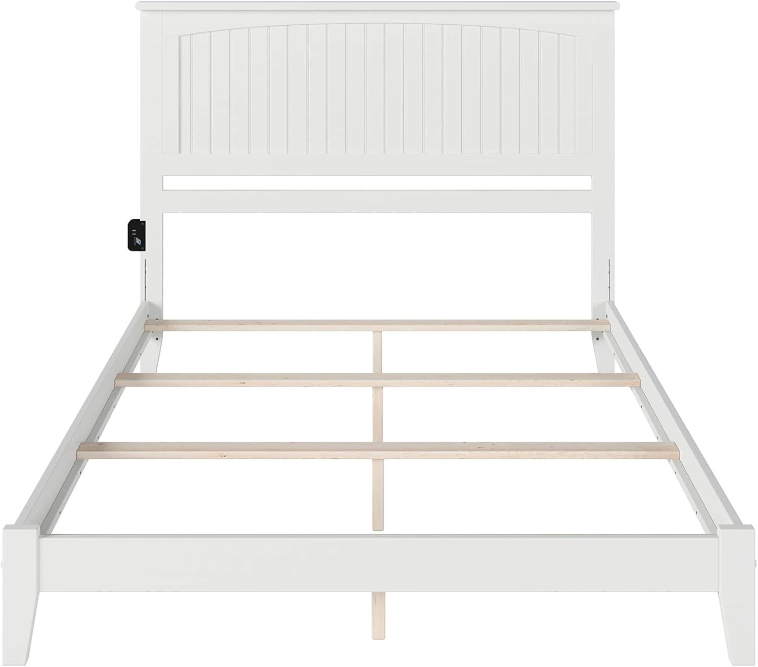 Nantucket King Wood Frame Bed with Drawer and Headboard in Grey