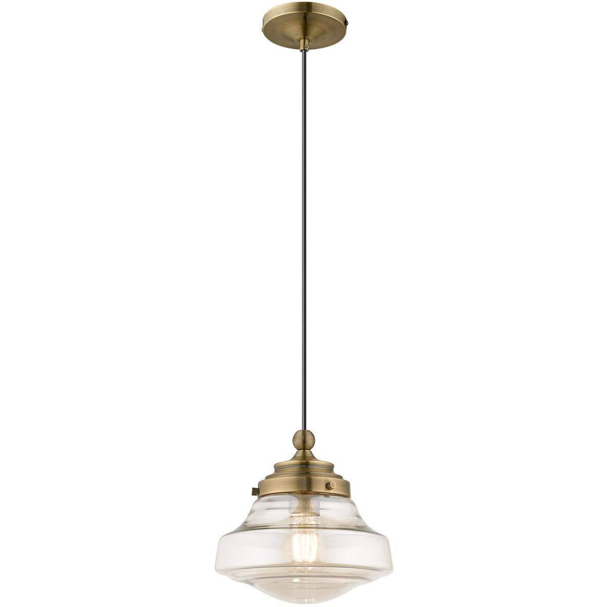 Livex Lighting Art Glass 1 - Light Pendant in  Antique Brass