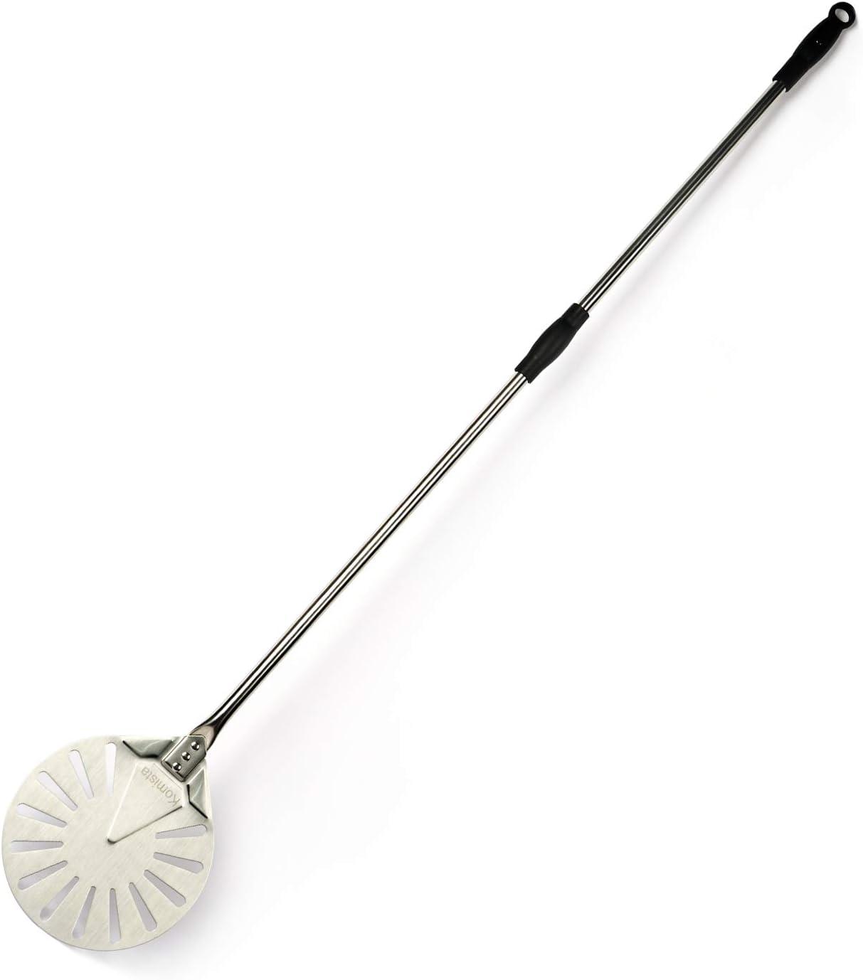 Stainless Steel Round Perforated Pizza Peel with Long Handle