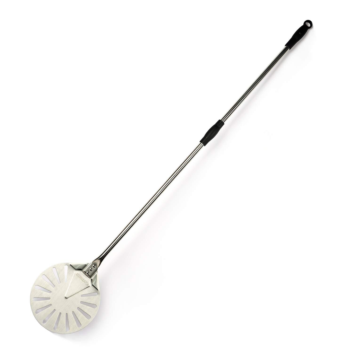 Stainless Steel Round Perforated Pizza Peel with Long Handle