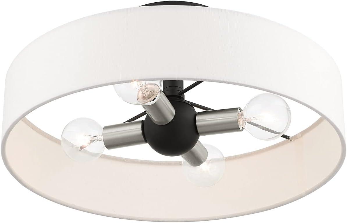 Livex Lighting Venlo 4 - Light Semi-Flush Mount in  Black/Brushed Nickel