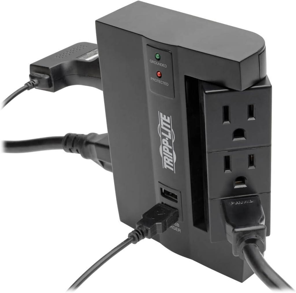 Tripp Lite SWIVEL6USB Protect It! 6-Outlet Surge Protector with 3 Rotatable Outlets & 2 USB Ports