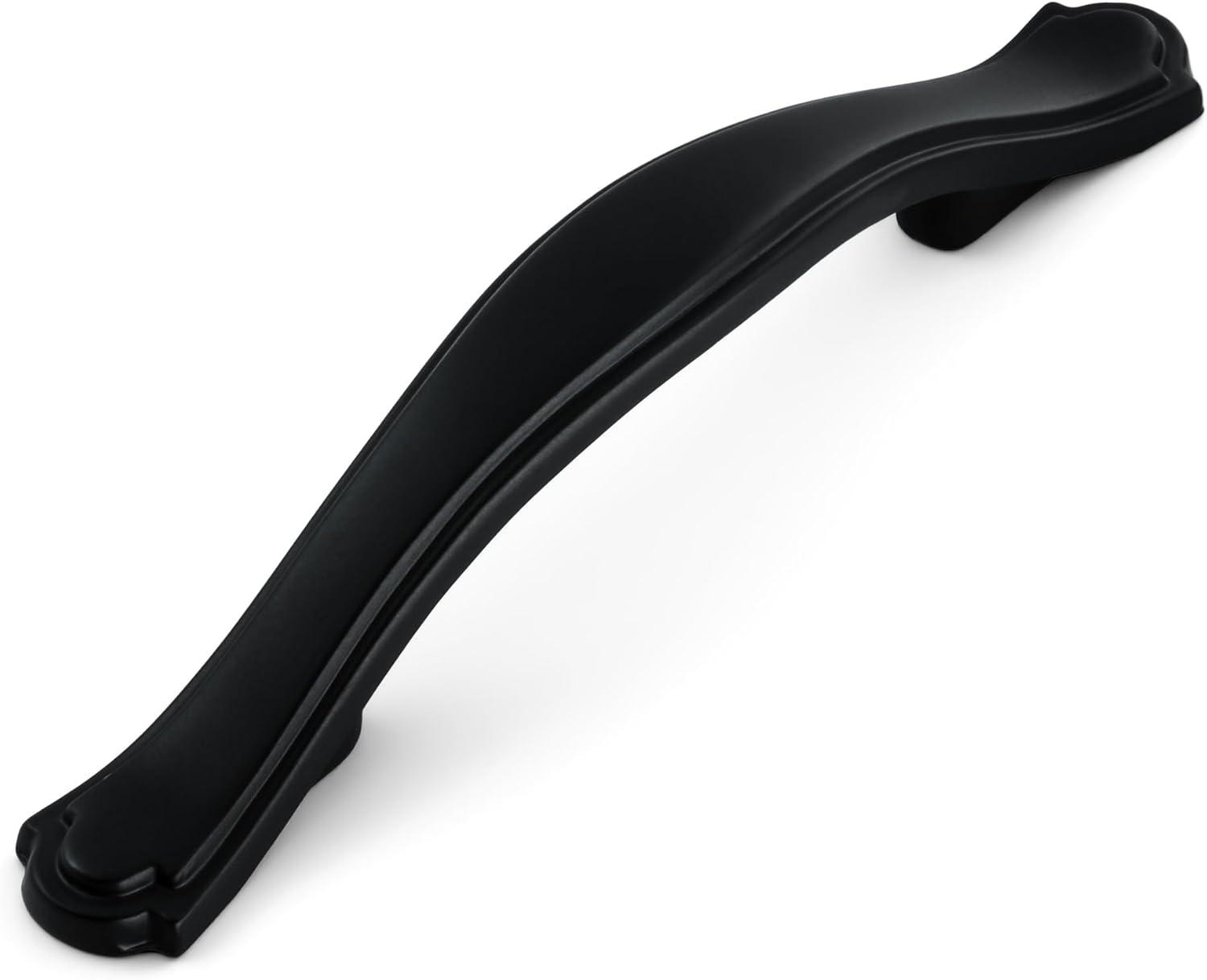 Black Zinc Traditional Arched Cabinet Pulls with Mounting Hardware