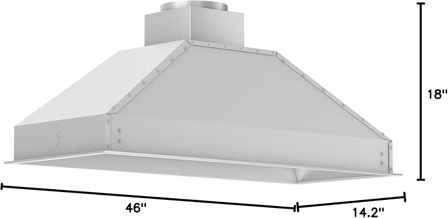 46" 700 CFM Ducted Insert Range Hood in Brushed Stainless Steel